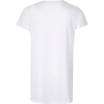 Girls white glitter New York print t-shirt